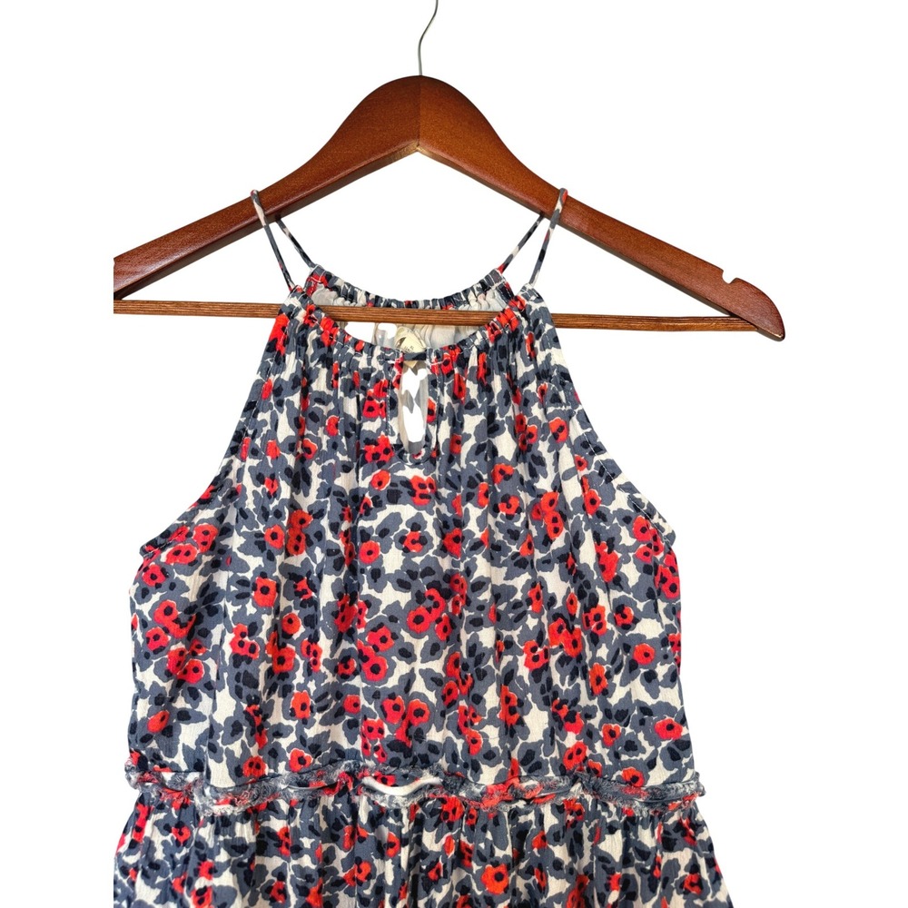 Tucker + Tate Girls XL 14/16 Floral Halter Tiered Dress Grey Red Blue Boho - Picture 6 of 7